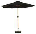 Markedsparasoll Stockholm Ø300 cm svart/teak m/sveiv